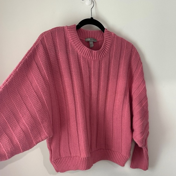 ASOS Pink Ribbed Crew Neck Sweater - Picture 3 of 13